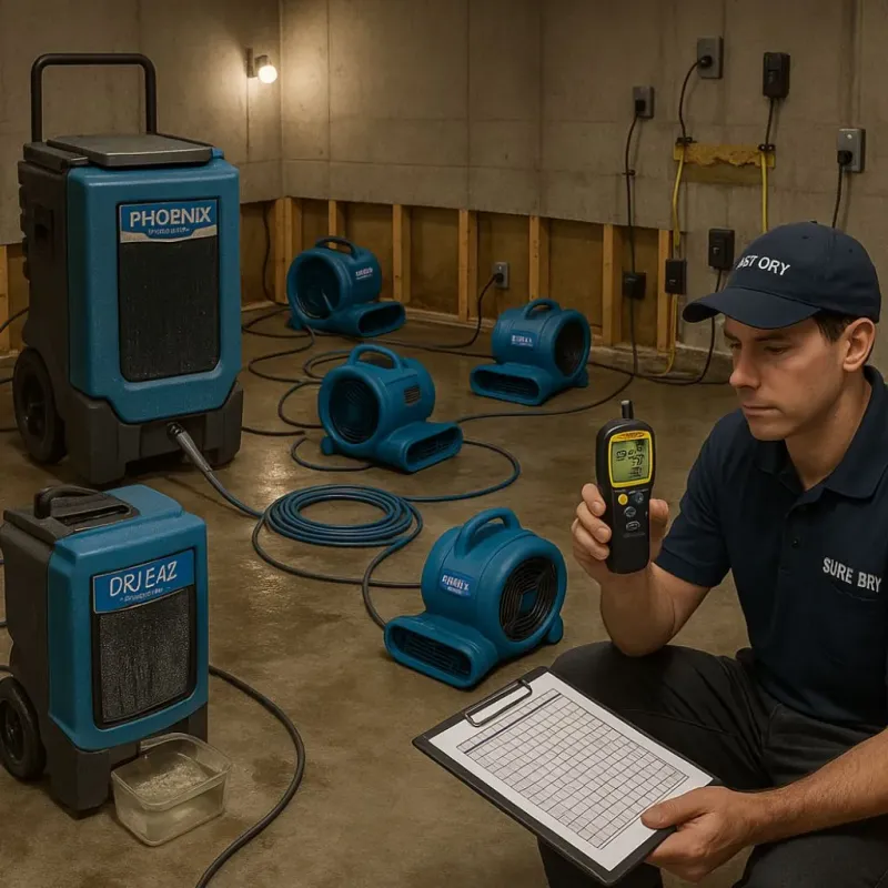 Structural Drying and Dehumidification process in Arundel, ME